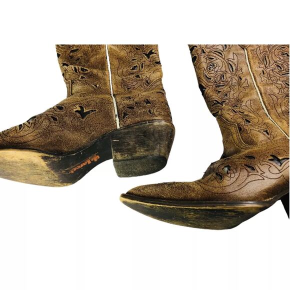 Laredo Mid Calf Womens Cowgirl Western Pointed Upper Balance Leather Boots 6M - Picture 5 of 15